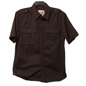 Surplus Raw Vintage Button Down Collared Shirt Brown XXL